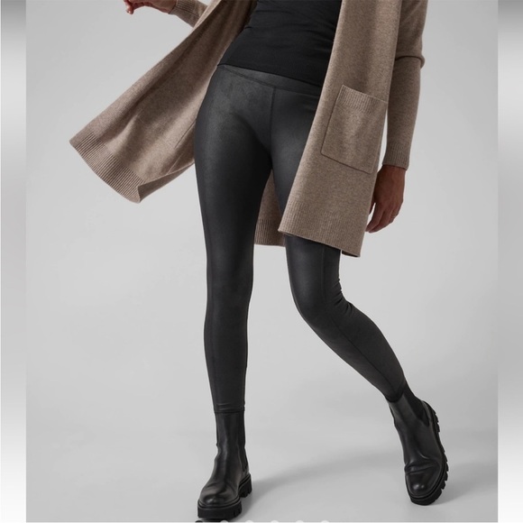 Athleta Black Delancey Gleam Leggings Stretchy Fit- Small - Picture 3 of 8